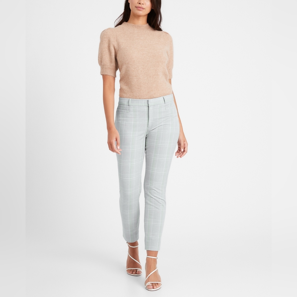 NWT Banana Republic Curvy Sloan Pant, Mid-Rise, Skinny, Gray Green 8